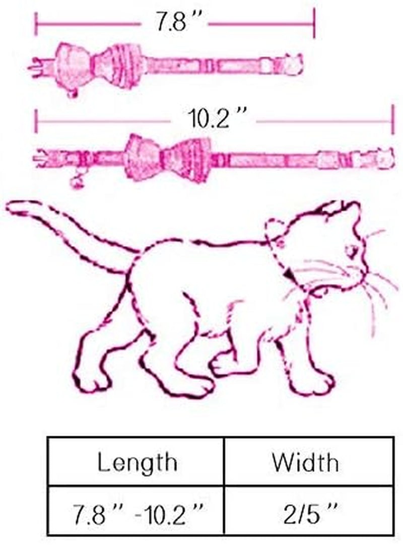 2 Pack/Set Cat Collar Breakaway with Cute  and Bell for Kitty and Some Puppies, Adjustable from 7.8-10.5 Inch (Black+Brown)