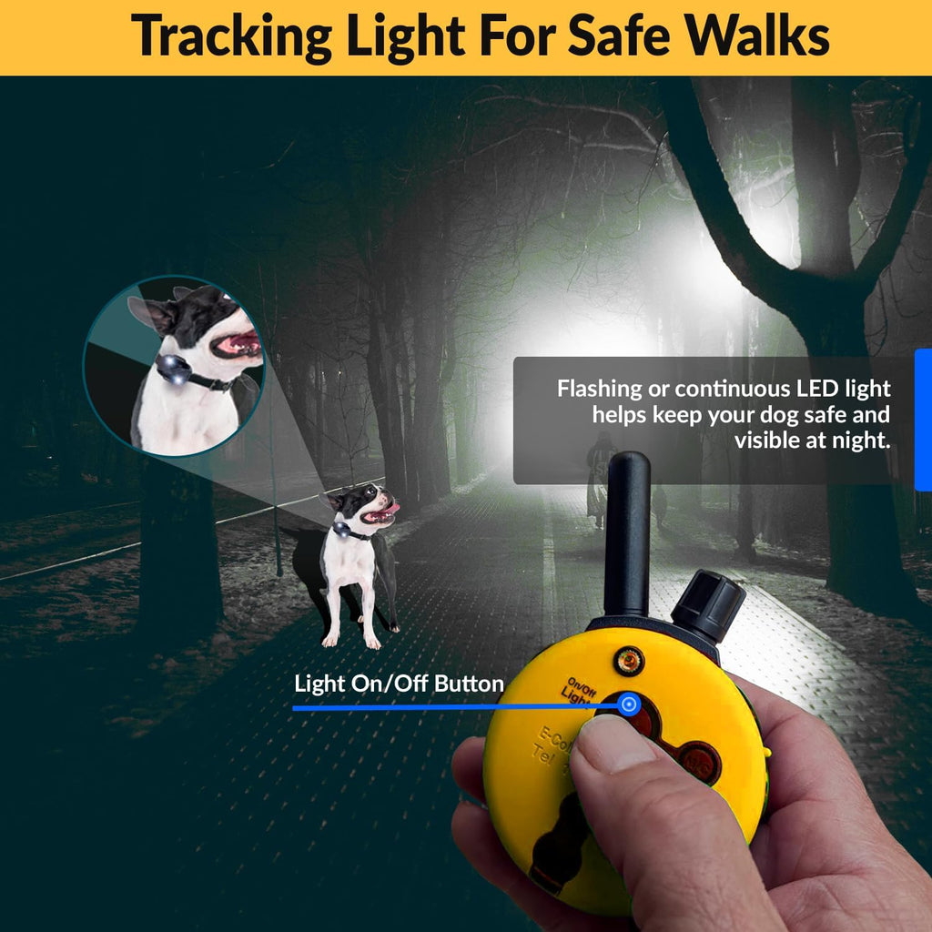 Mini  E-Collar ET-300 1/2 Mile Waterproof Remote Dog Training Collar Includes Premium Finger Clicker Trainer, 100 Programmable Levels + Vibration + Light + Sound, Yellow