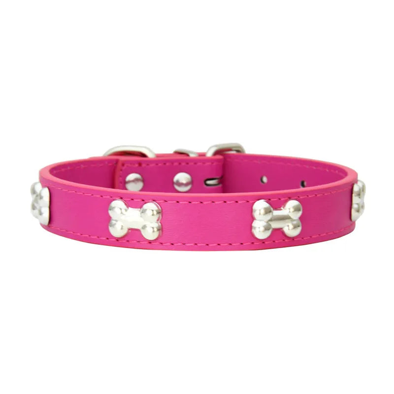 Rugged Bone Leather Pup Collar