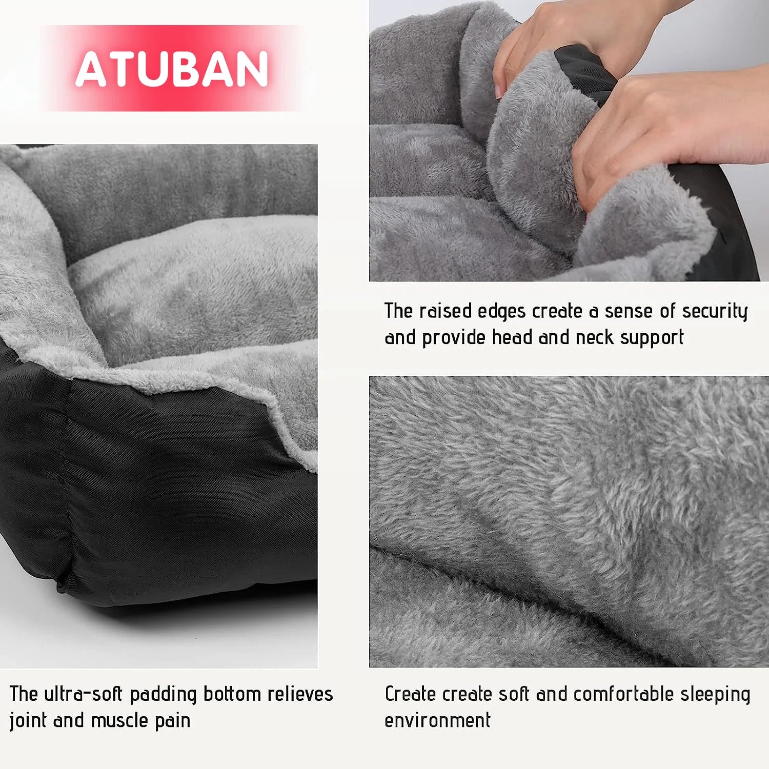 CozySquare Large Plush Pet Sofa