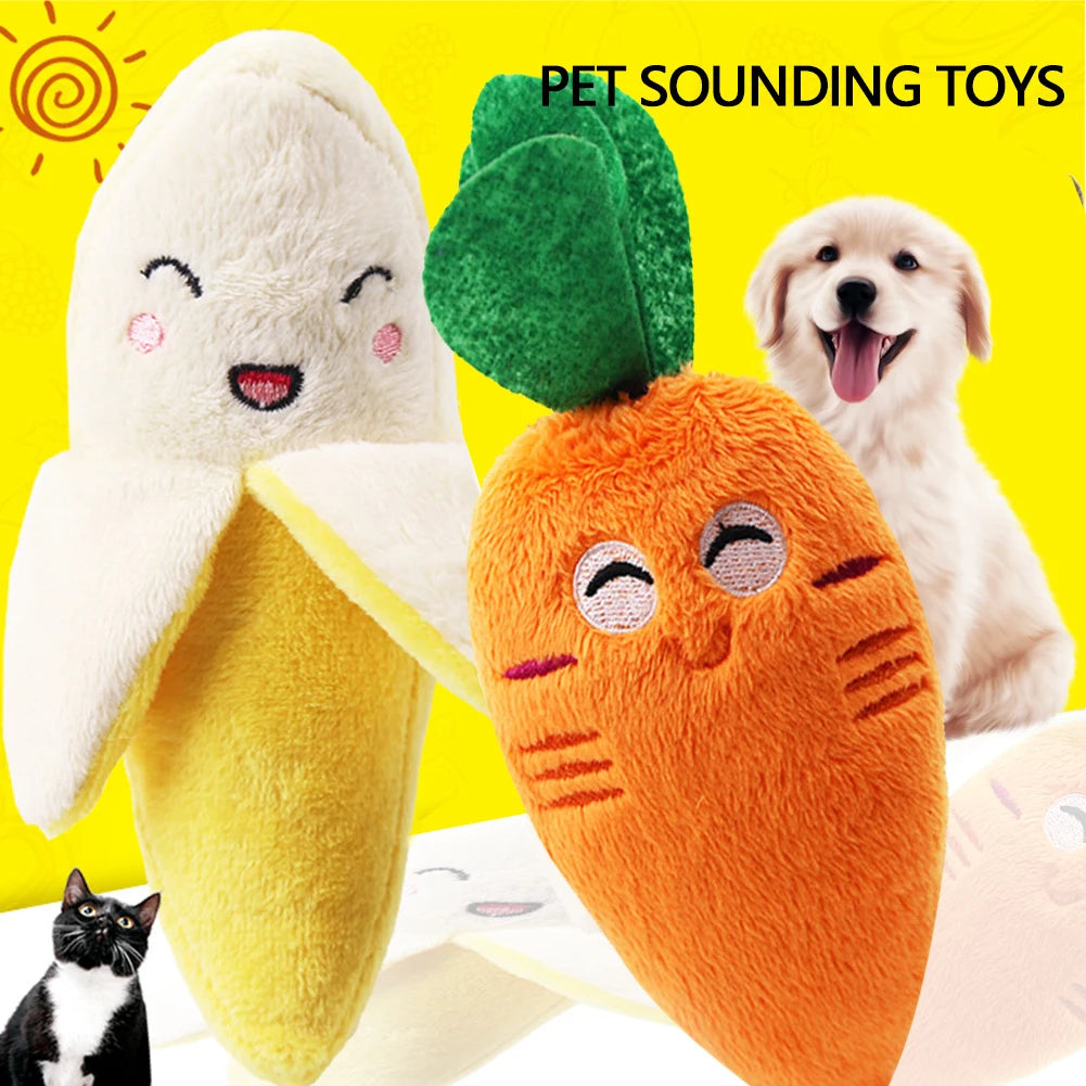 Squeaky Plush Dog Toy Set