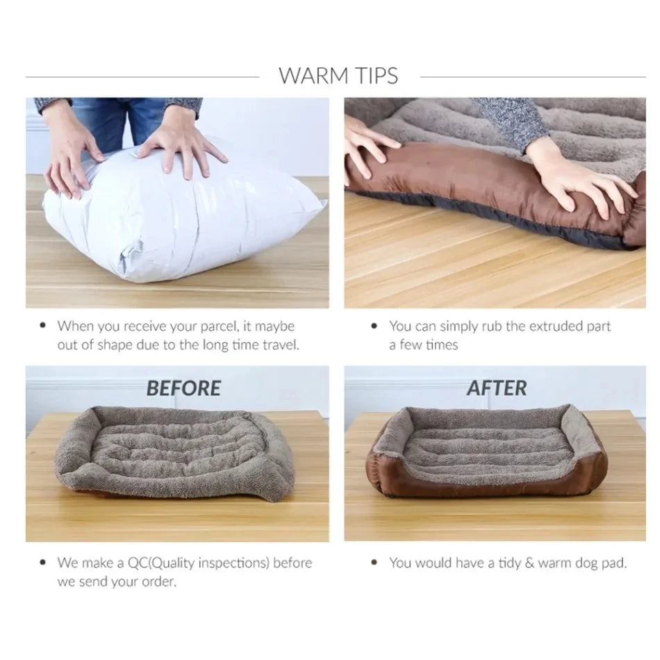 CozySquare Large Plush Pet Sofa