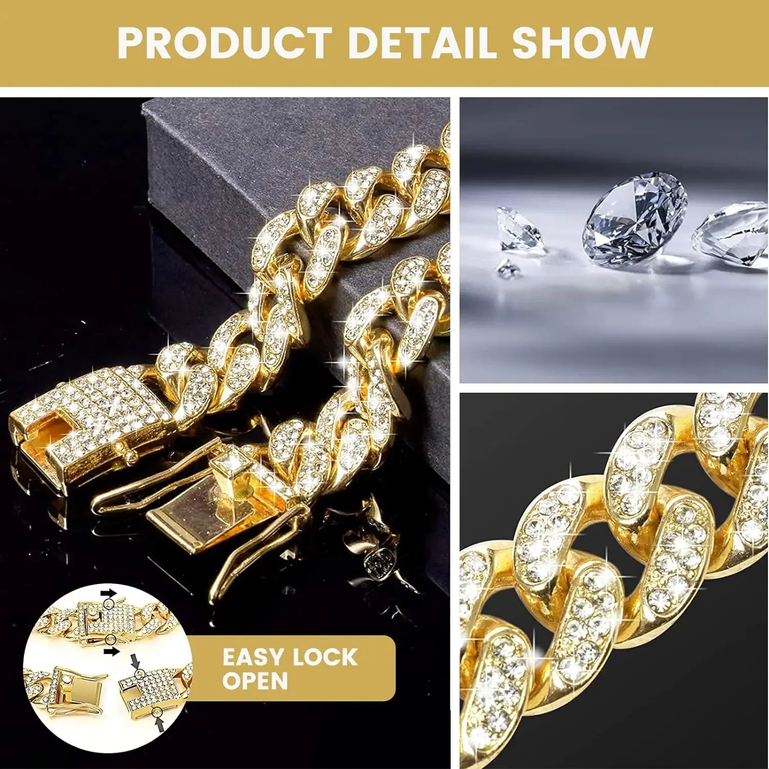 Cuban Diamond Pet Collar