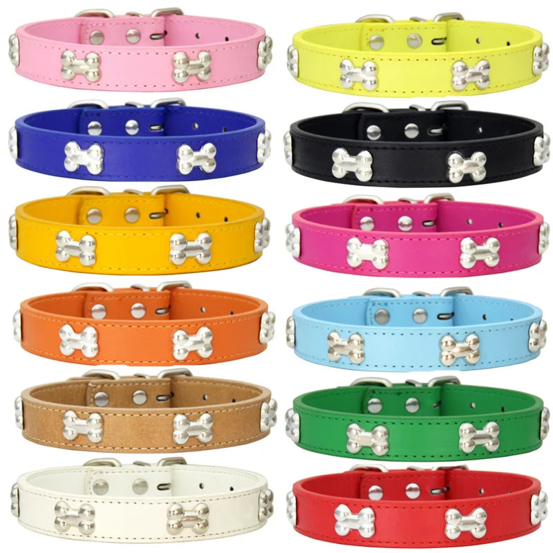 Rugged Bone Leather Pup Collar