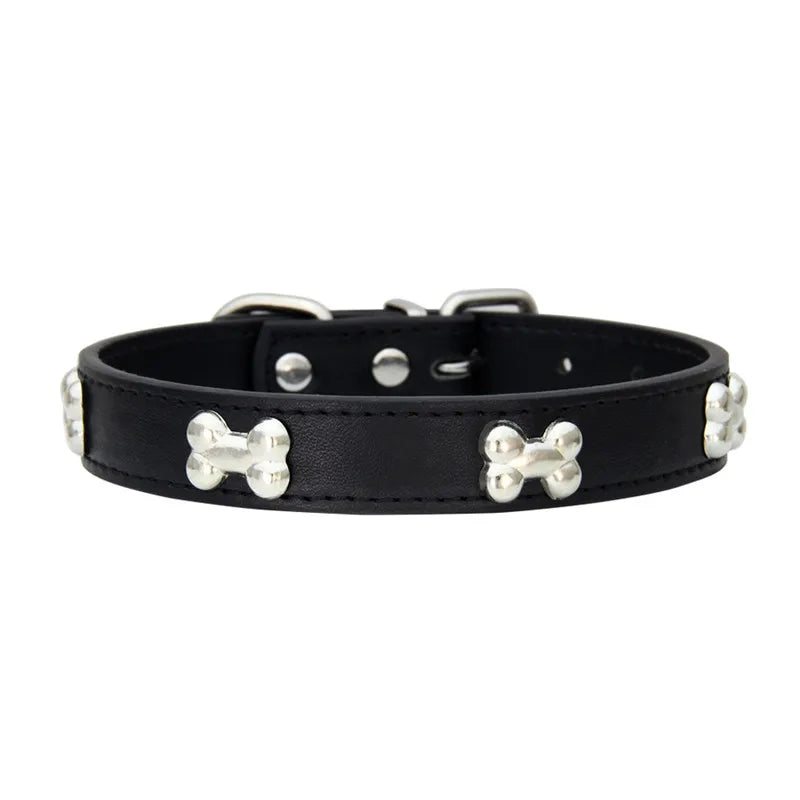 Rugged Bone Leather Pup Collar