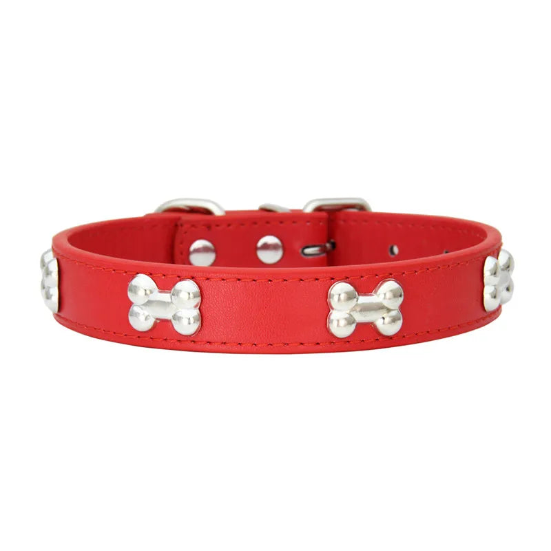 Rugged Bone Leather Pup Collar
